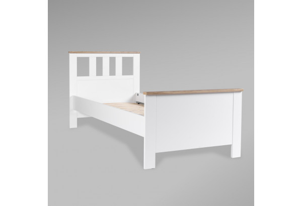 2.08.04.050.14 САГА кровать одинарная 90х200 белая/ясень - главное фото