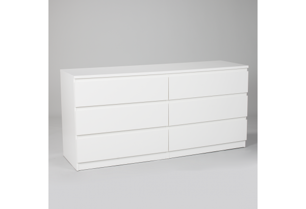 Комод МАЛЬТА длинный с шестью выдвижными ящиками, цвет белый - главное фото