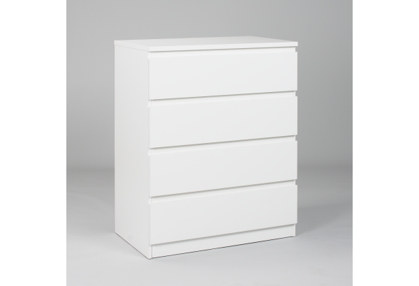 Комод МАЛЬТА высокий с четырьмя выдвижными ящиками, цвет белый - главное фото