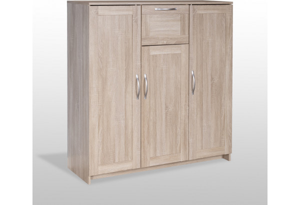 Тумба СИРИУС трехдверная с одним ящиком, цвет Дуб Сонома - главное фото