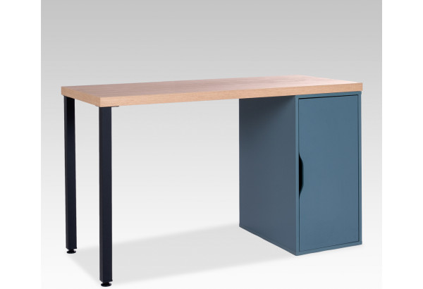 S01552 ИНГАР 2/ДВ/T стол письменный 140x75x55, дуб беленый/серо-бирюзовый/черный - главное фото