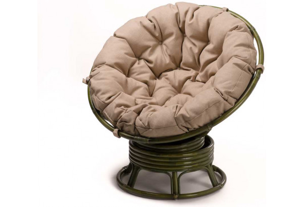 Вращающееся кресло Папасан в цвете олива - главное фото
