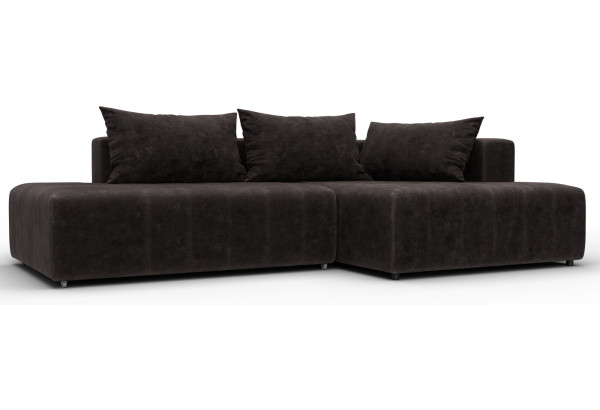 Диван угловой Лига-103 НПБ угол правый BRUT 17 коричневый (Велюр) - главное фото