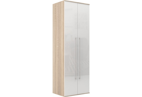 Шкаф распашной двухдверный Бали вариант №2 (белый глянец/дуб сонома) - главное фото