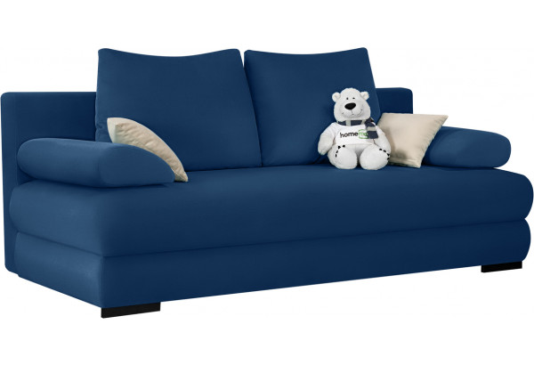 Диван тканевый прямой Фиджи тёмно-синий (Велюр) - главное фото