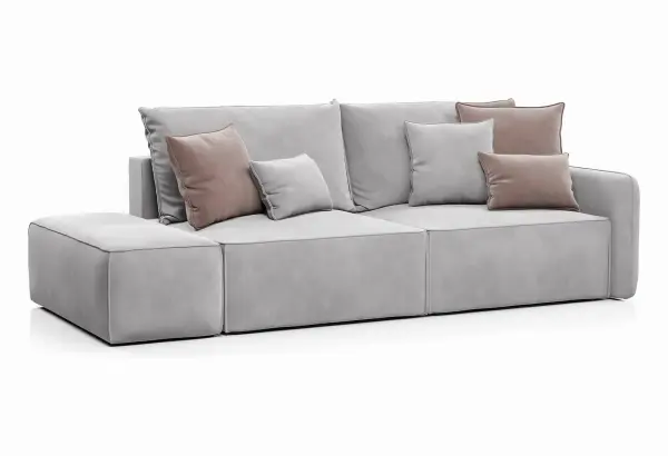 ПОРТЛЕНД Диван прямой с банкеткой светло-серый - главное фото