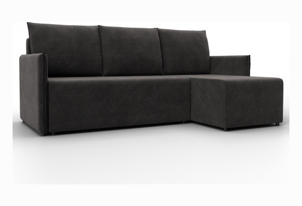 Диван угловой Лига-124 угол универсальный LAIM 10 темно-коричневый (Велюр) - главное фото