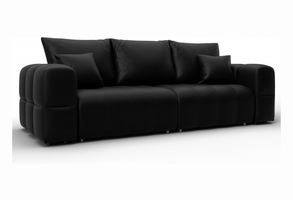 Диван прямой Лига-110 НПБ GRIFON 18 черный (Экокожа) - главное фото