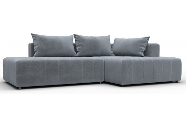 Диван угловой Лига-103 НПБ угол правый TOWER 10 серый (Велюр) - главное фото