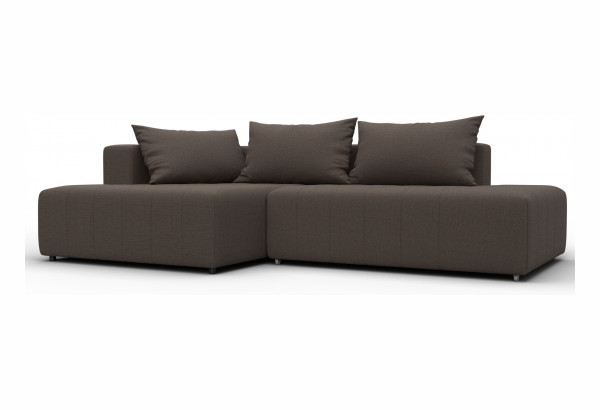 Диван угловой Лига-103 НПБ угол левый Амур 05 коричневый (Рогожка) - главное фото