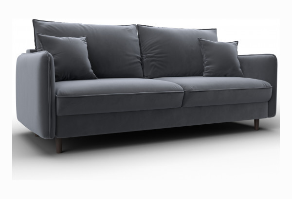 Диван прямой Лига-064 НПБ SEVEN 17 серый (Велюр) - главное фото