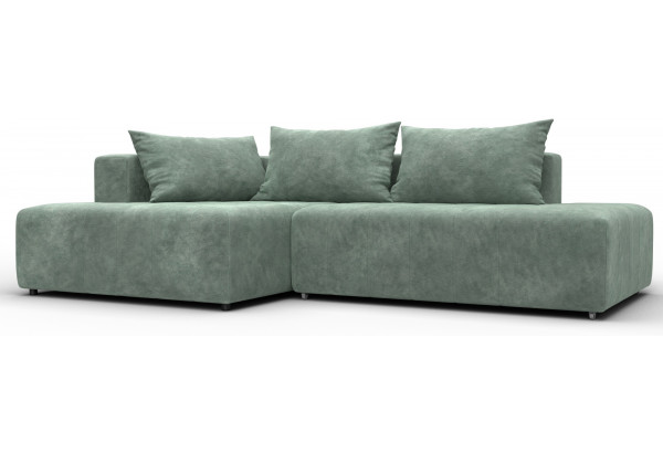Диван угловой Лига-103 НПБ угол левый BRUT 08 зеленый (Велюр) - главное фото