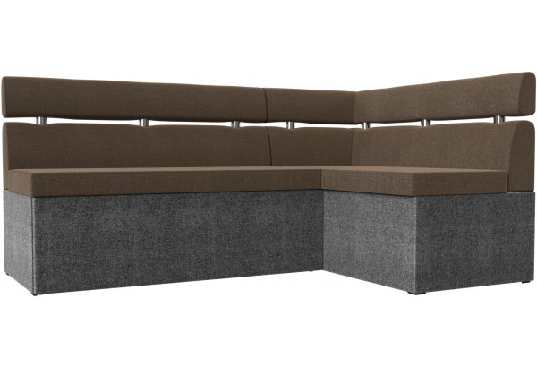 Кухонный угловой диван Классик коричневый/Серый (Рогожка) - главное фото