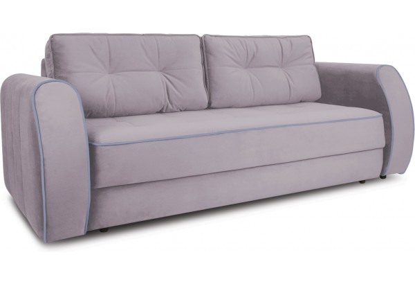 Диван «Хьюго» (Poseidon Pale Lavender (иск.замша) бледно-лавандовый, кант Poseidon Blue Graphite серо-фиолетовый) - главное фото