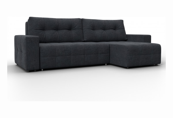 Диван угловой Лига-122 угол универсальный LAIM 26 темно-серый (Велюр) - главное фото