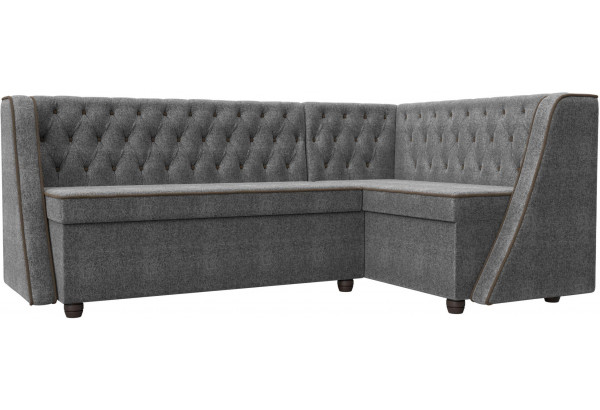 Кухонный угловой диван Лофт Серый/коричневый (Рогожка) - главное фото