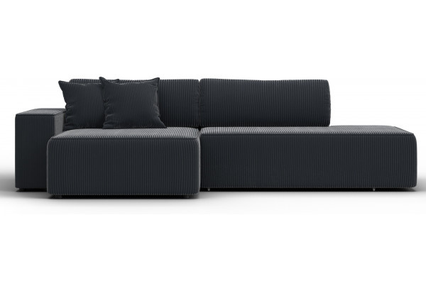 Диван угловой Лига-079 БП угол левый Vertical серый (Велюр) - главное фото