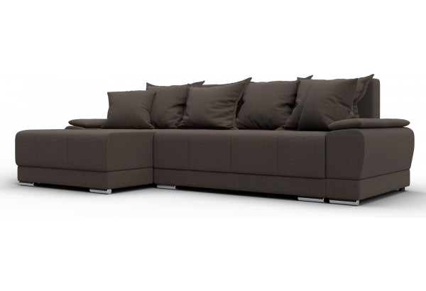 Диван угловой Лига-119 угол левый Амур 05 коричневый (Рогожка) - главное фото