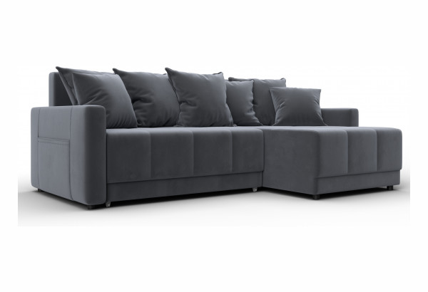 Диван угловой Лига-125 угол универсальный SEVEN 17 серый (Велюр) - главное фото