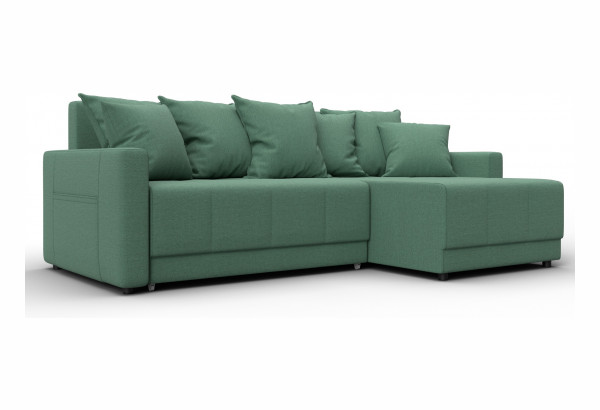Диван угловой Лига-125 угол универсальный Амур 11 зеленый (Рогожка) - главное фото