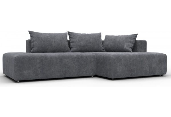 Диван угловой Лига-103 НПБ угол правый BRUT 16 темно-серый (Велюр) - главное фото