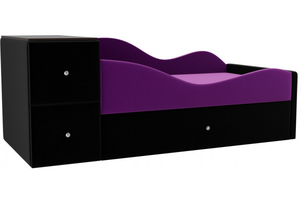Детская кровать Дельта Фиолетовый/Черный (Микровельвет) - главное фото