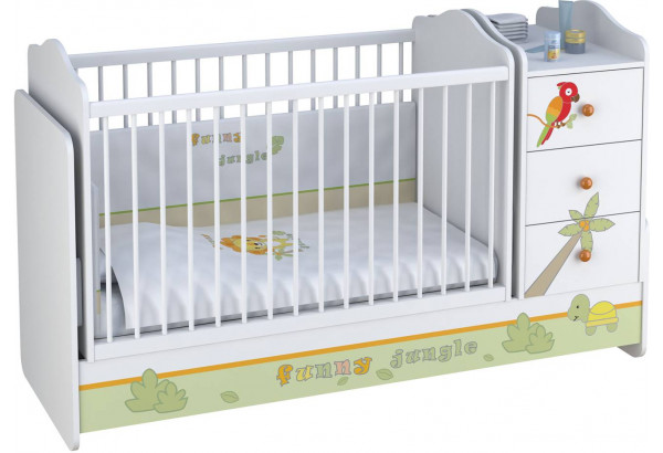 Кроватка-трансформер детская "Polini kids Basic" с комодом - главное фото
