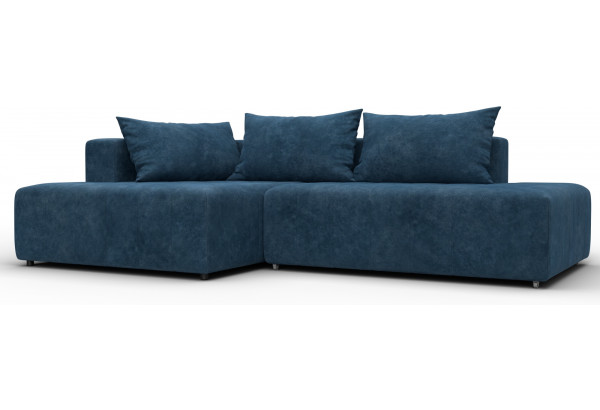 Диван угловой Лига-103 НПБ угол левый BRUT 11 синий (Велюр) - главное фото