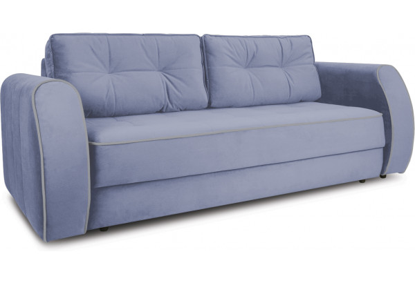 Диван «Хьюго» (Poseidon Blue Graphite (иск.замша) серо-фиолетовый кант Poseidon Grey (иск.замша) серый) - главное фото
