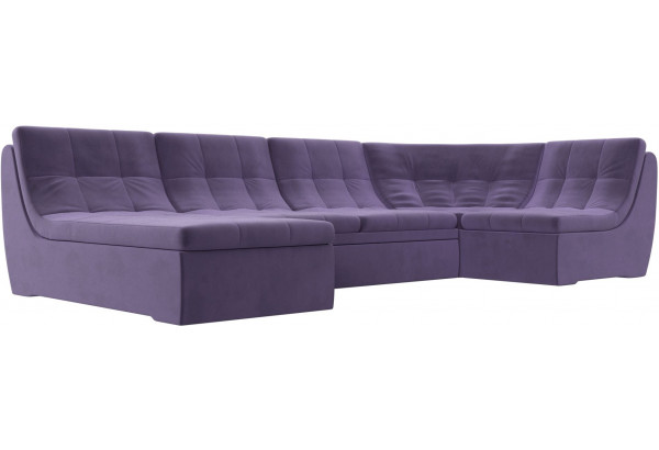П-образный модульный диван Холидей Фиолетовый (Велюр) - главное фото