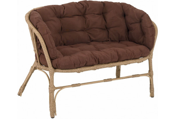 Диван Багама, полиротанг, подушка коричневая - главное фото