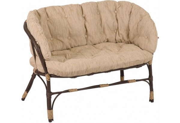 Диван Багама, полиротанг, подушка бежевая - главное фото