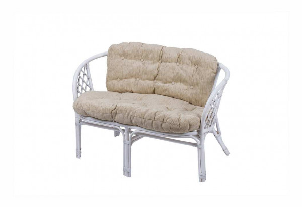 Диван Багама белый матовый с простой светлой подушкой - главное фото