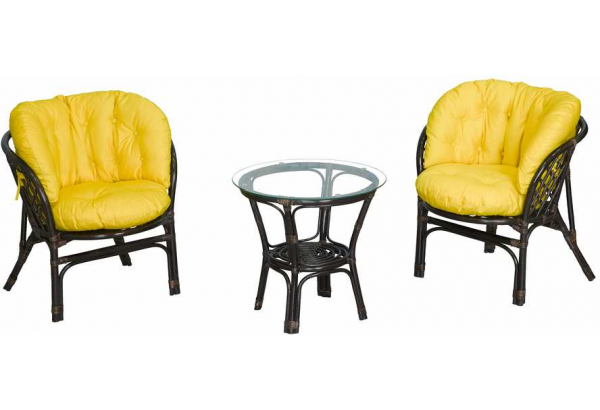 Багама Дуэт с желтыми подушками (стол круглый) - главное фото