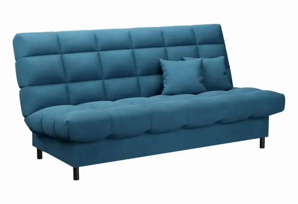 ЮТА Диван прямой синий ППУ, с черными ножками - главное фото