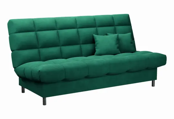 ЮТА Диван прямой зеленый ППУ, с черными ножками - главное фото