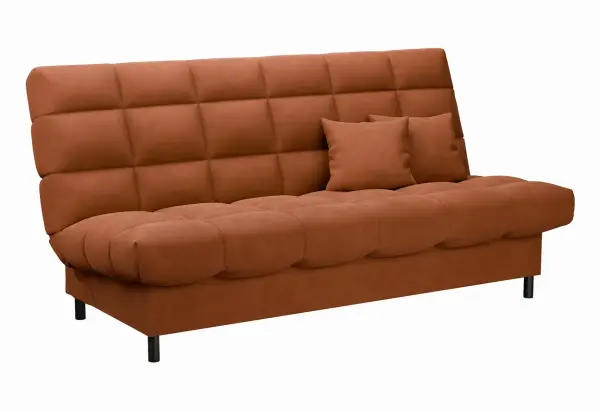 ЮТА Диван прямой терракотовый ППУ, с черными ножками - главное фото