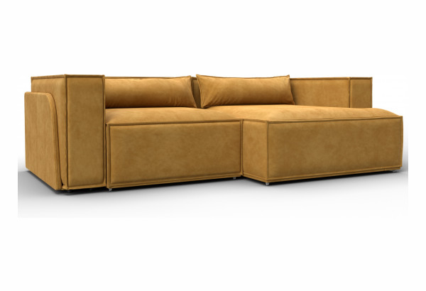 Диван угловой Лига-061 угол правый BRUT 10 желтый (Велюр) - главное фото