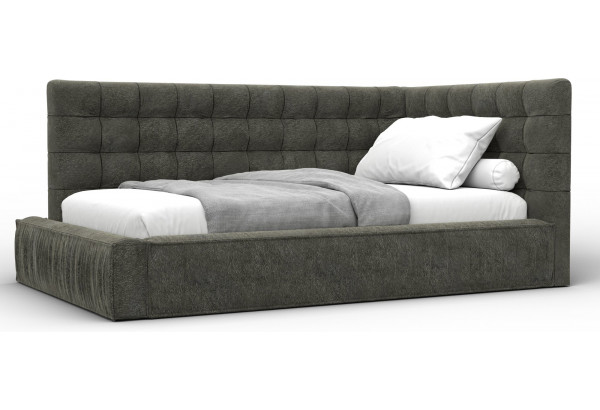 Кровать детская Лига-141 изголовье справа LAIM 10 темно-коричневый (Велюр) - главное фото