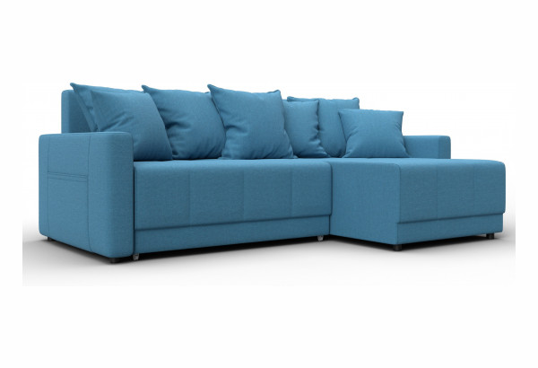 Диван угловой Лига-125 угол универсальный Амур 10 голубой (Рогожка) - главное фото