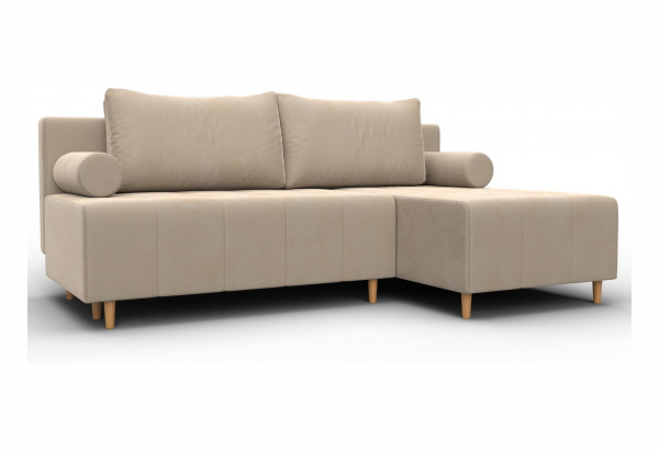 Диван угловой Лига-102 угол универсальный SEVEN 729 бежевый (Велюр) - главное фото