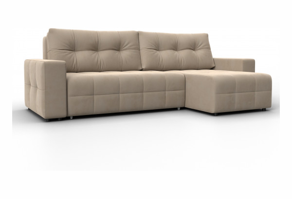 Диван угловой Лига-122 угол универсальный SEVEN 729 бежевый (Велюр) - главное фото
