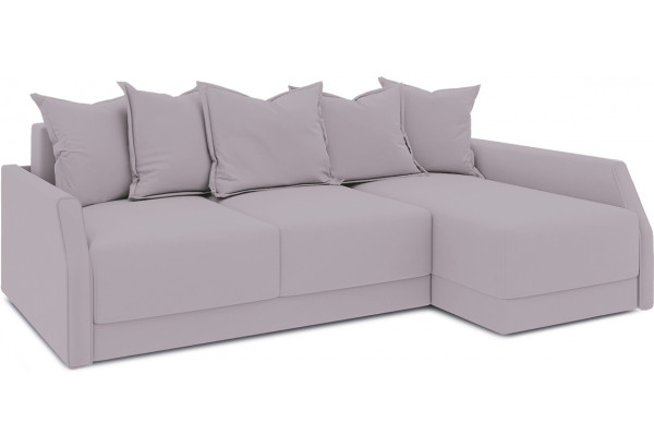 Диван угловой правый «Люксор Slim Т2» (Poseidon Pale Lavender (иск.замша) бледно-лавандовый) - главное фото