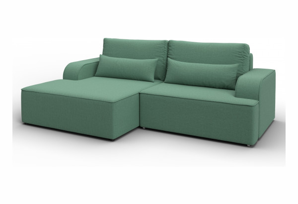 Диван угловой Лига-120 угол левый Амур 11 зеленый (Рогожка) - главное фото