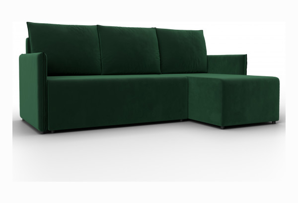 Диван угловой Лига-124 угол универсальный SEVEN 626 зеленый (Велюр) - главное фото