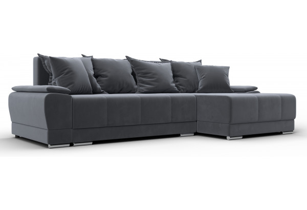 Диван угловой Лига-119 угол правый SEVEN 17 серый (Велюр) - главное фото