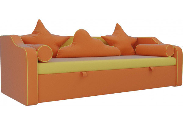 Детский диван-кровать Рико Желтый/Оранжевый (Экокожа) - главное фото