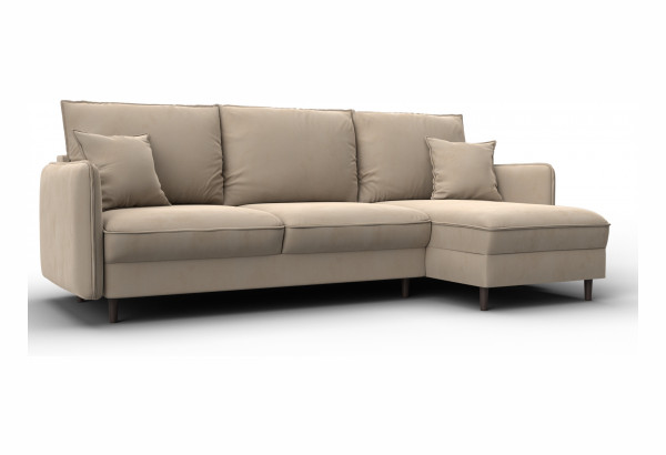 Диван угловой Лига-064 НПБ угол универсальный SEVEN 729 бежевый (Велюр) - главное фото