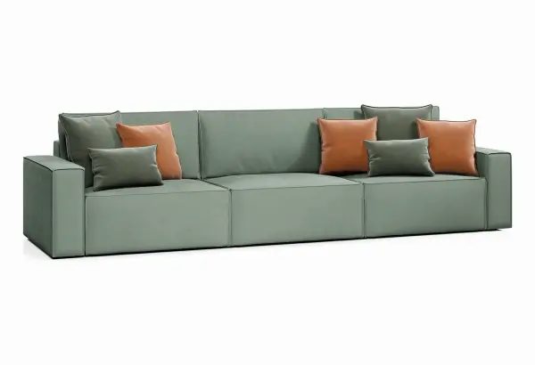 КОРСО XL Диван тканевый прямой темно-зеленый - главное фото
