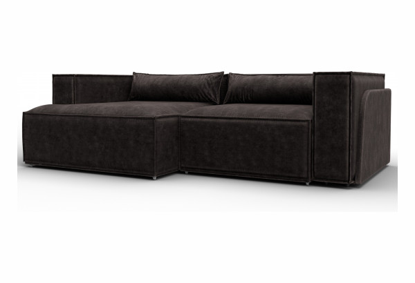 Диван угловой Лига-061 угол левый BRUT 17 коричневый (Велюр) - главное фото